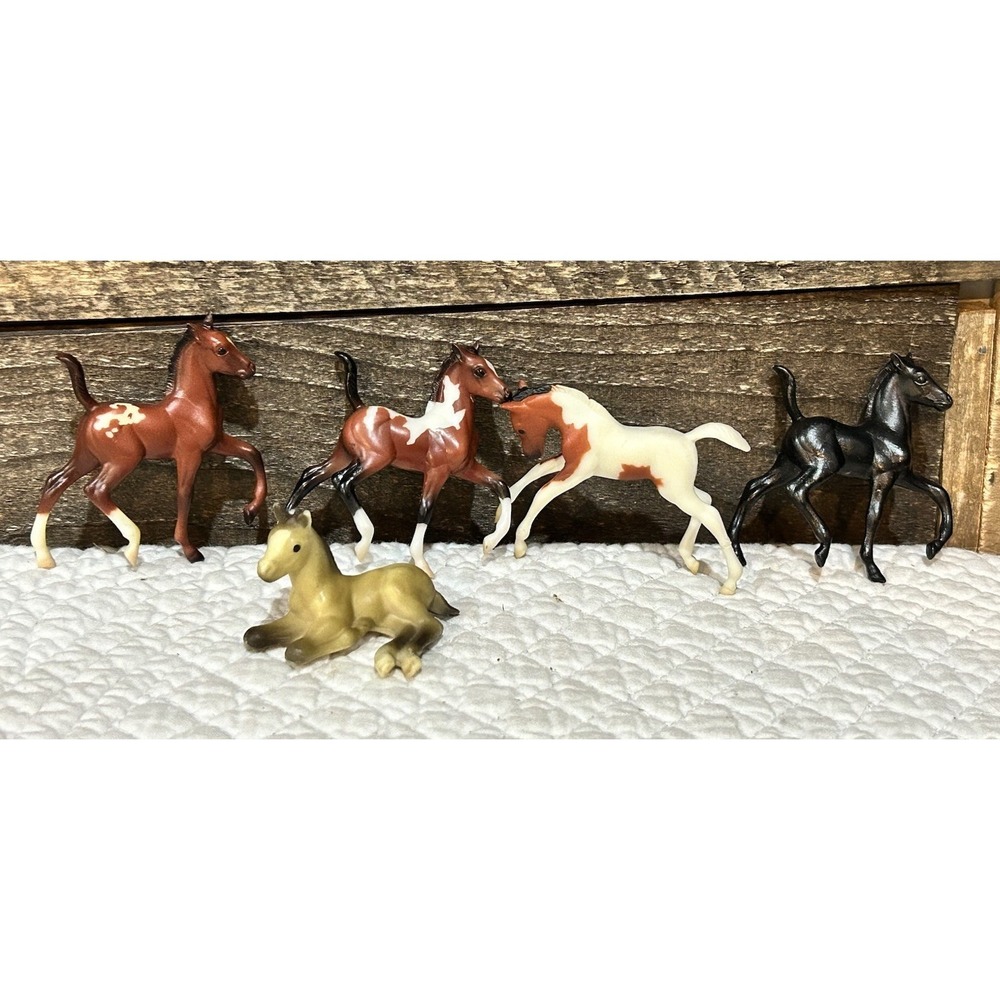 Breyer Mini Whinnies Horse Pony Foal Lot Brown 5 Ponies‎